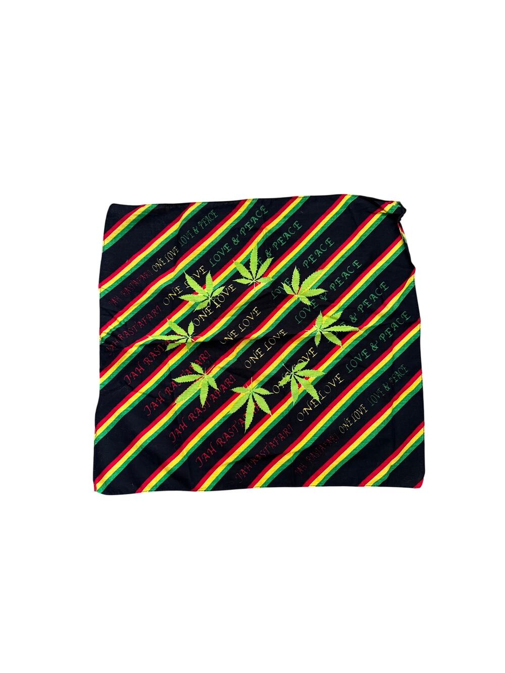 One Love Peace Red Yellow Green Black Bandana Scarf